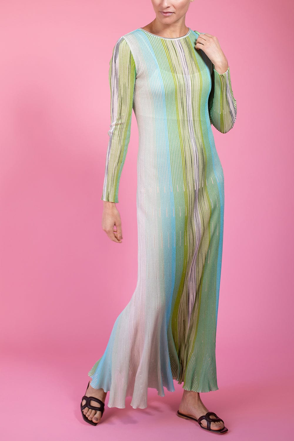 MISSONI-Long Sleeve Maxi Dress-