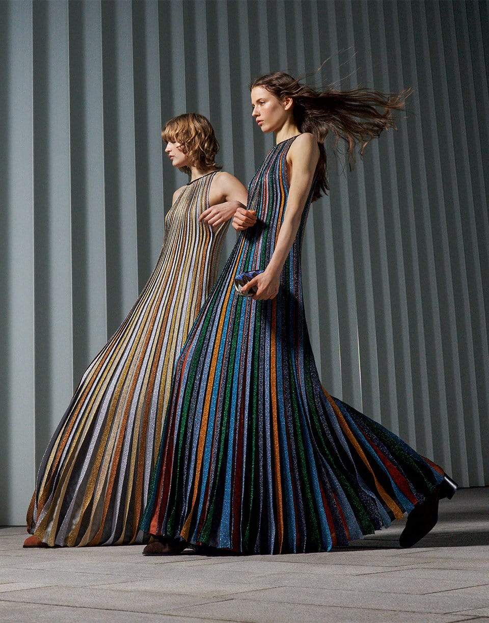 MISSONI-Sleeveless Long Knit Dress - Silver-