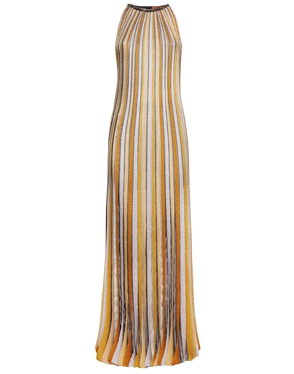 MISSONI-Sleeveless Long Knit Dress - Silver-