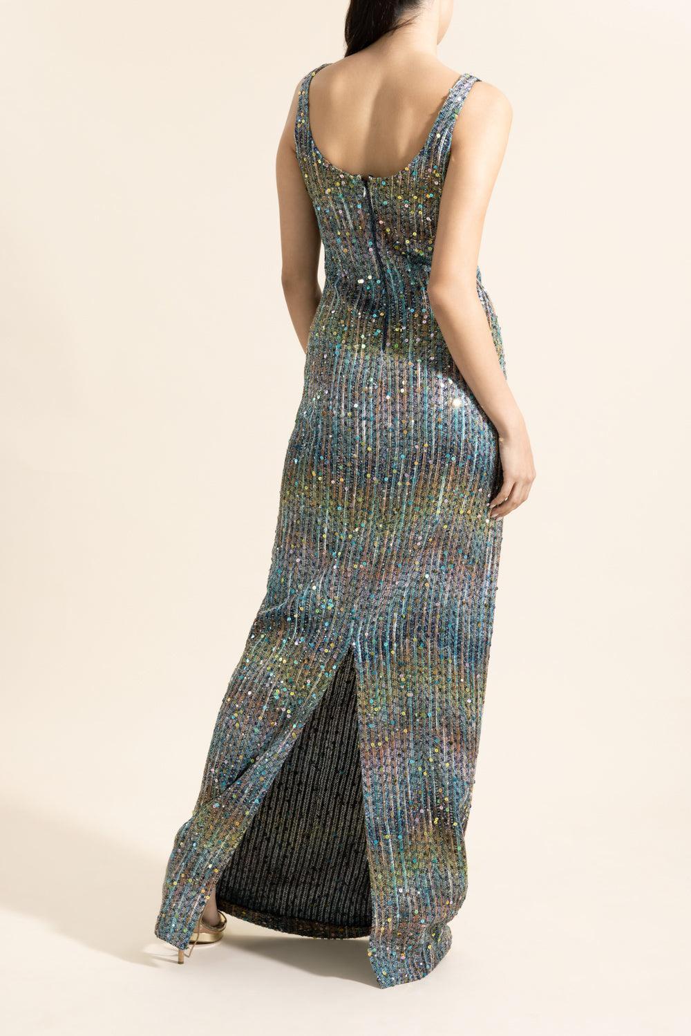 Sleeveless Chevron Maxi Dress-MULTI-40-CLOTHINGDRESSGOWN-MISSONI