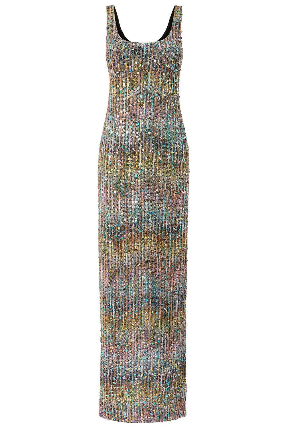 Sleeveless Chevron Maxi Dress-MULTI-40-CLOTHINGDRESSGOWN-MISSONI