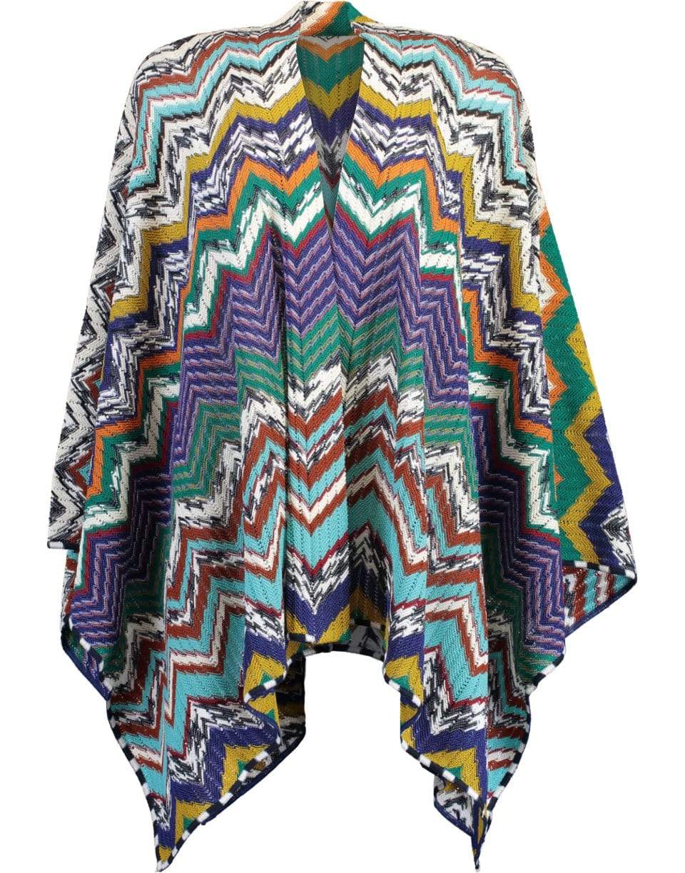 MISSONI-V-Neck Pullover Poncho-MULTI