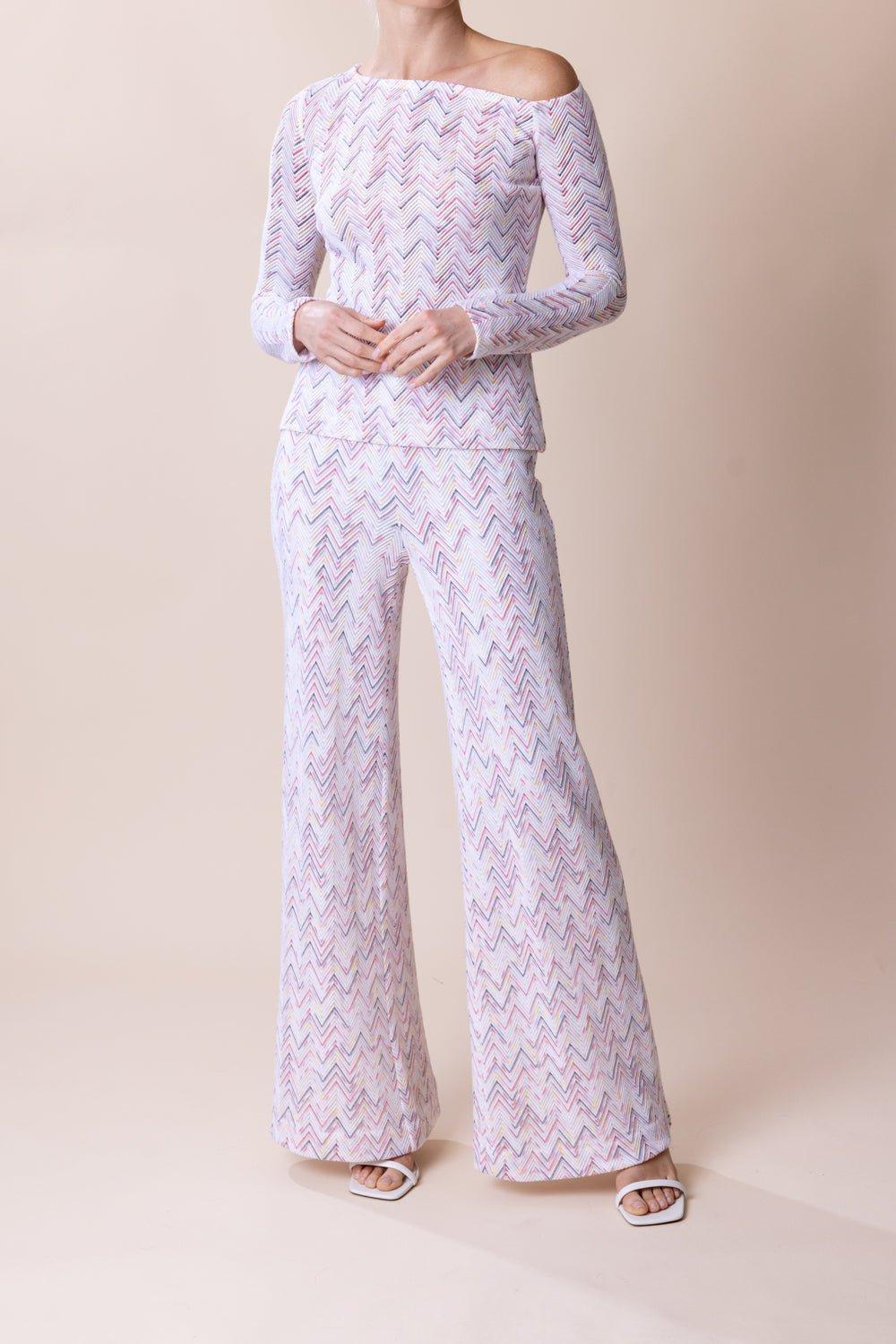 MISSONI-Flare Trouser - White Multi-