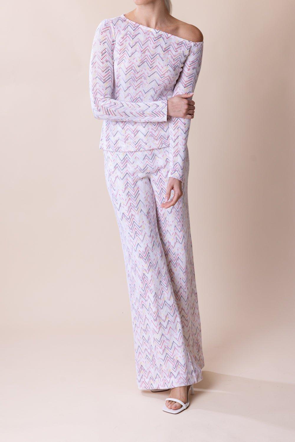 MISSONI-Flare Trouser - White Multi-