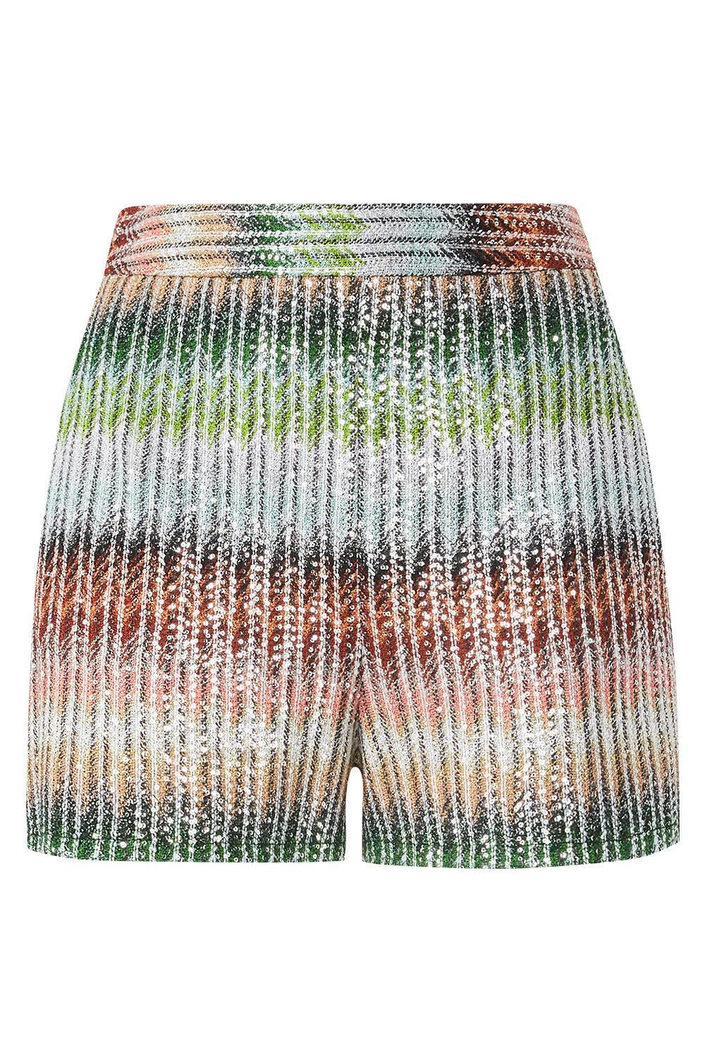 Zig Zag Sequin Shorts-GRNRDSKY-40-CLOTHINGPANTSHORT-MISSONI