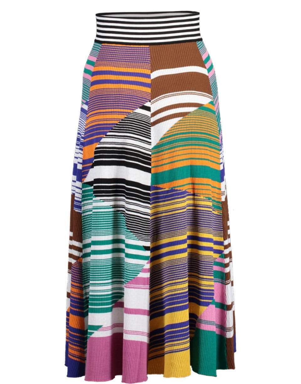 MISSONI-Elastic Waist Color Block Skirt-