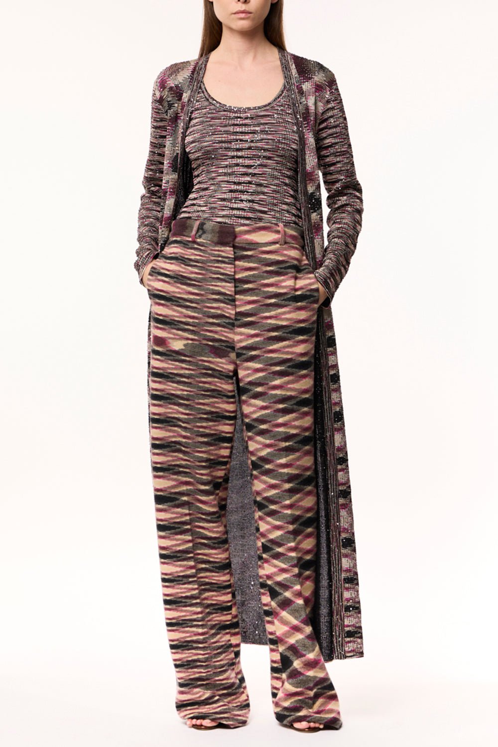 MISSONI-Paillette Sequin Long Cardigan-