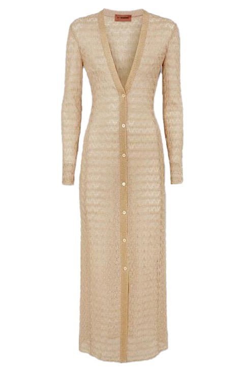 MISSONI-Lace Long Cardigan - Gold-