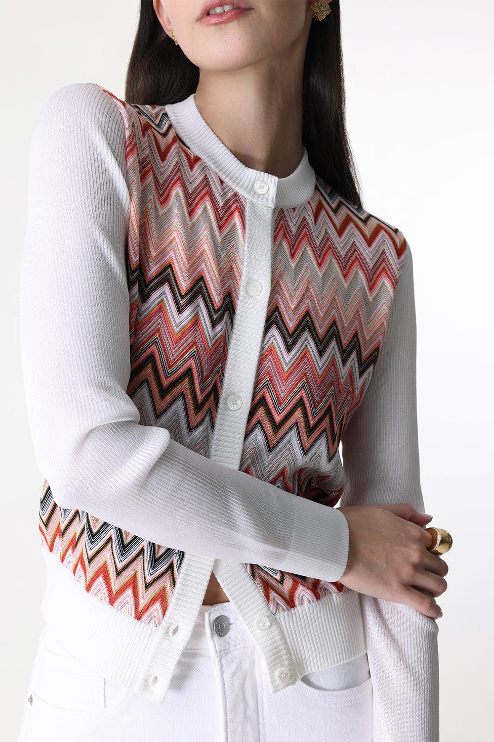 Multi Tone Cardigan-LTTONEWH-40-CLOTHINGTOPCARDIGAN-MISSONI