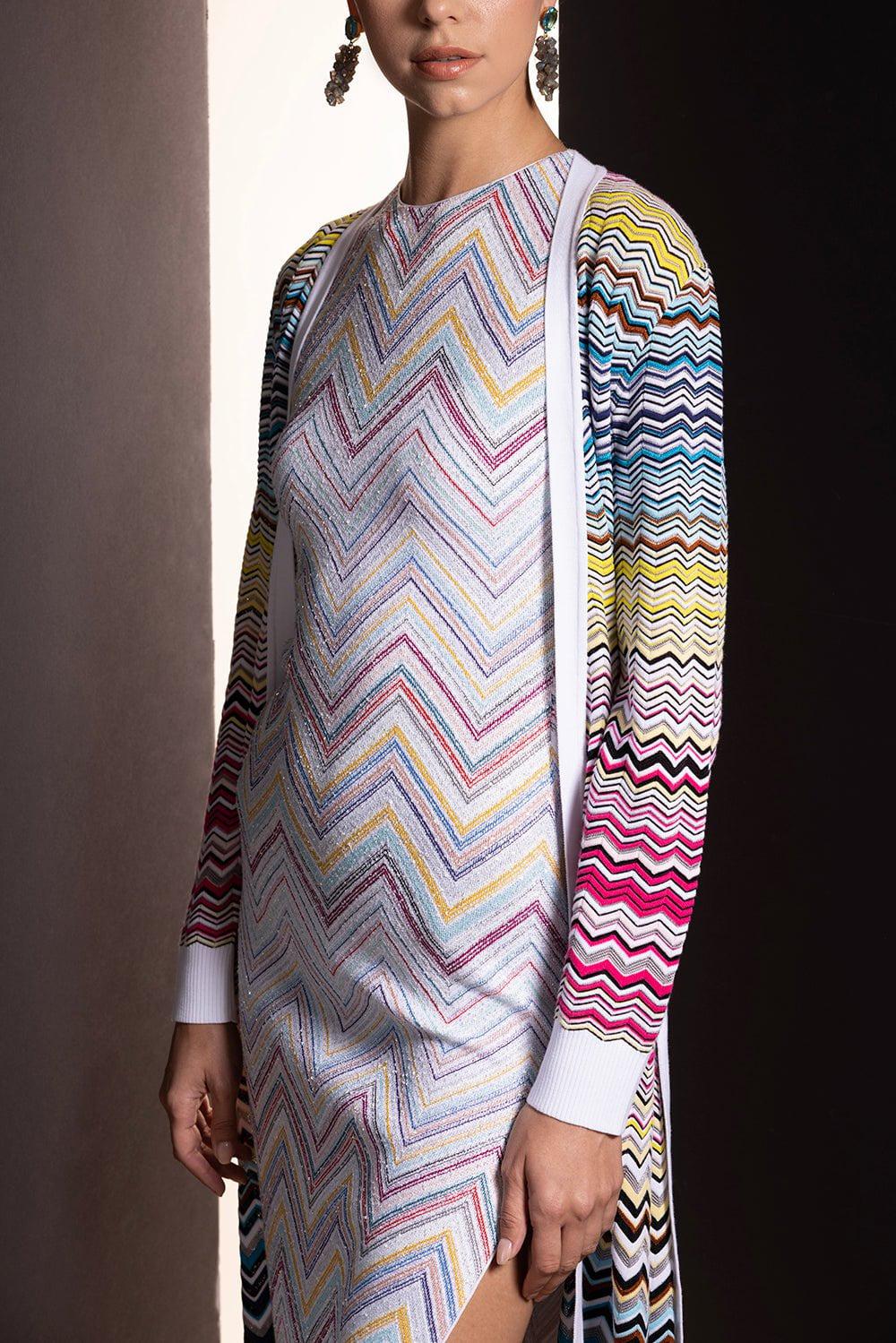 MISSONI-Chevron Long Cardigan-
