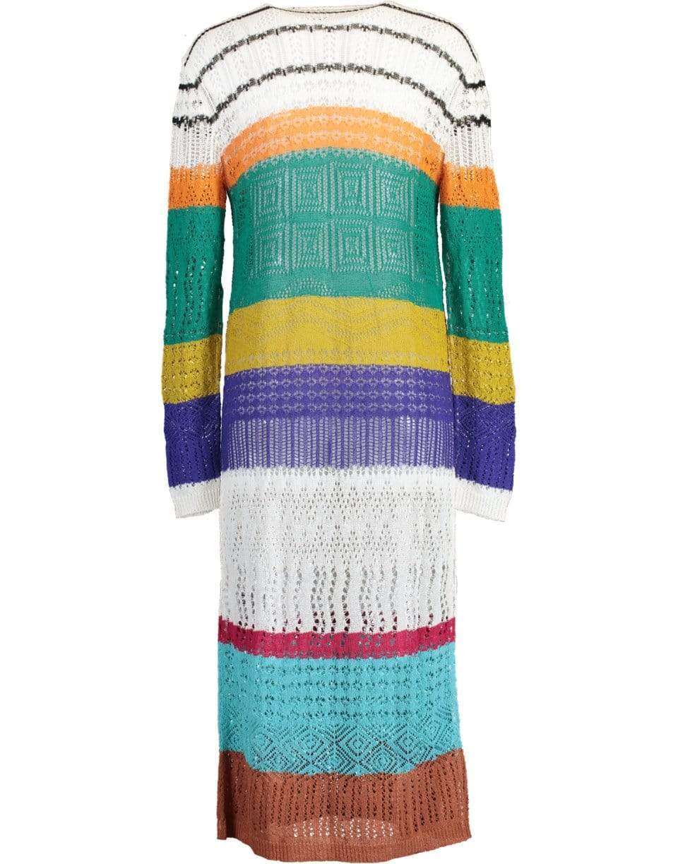 MISSONI-Open Front Color Block Duster-