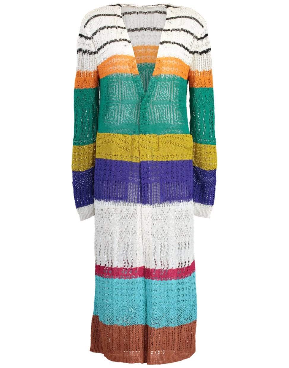 MISSONI-Open Front Color Block Duster-