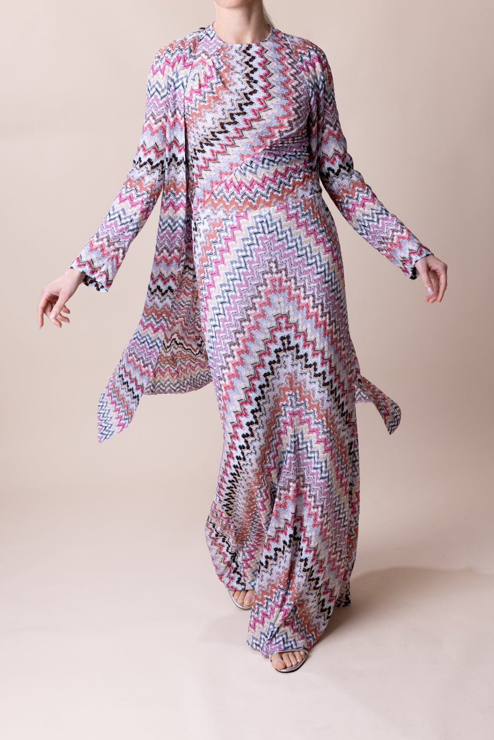 MISSONI-Long Cardigan - Pink White-