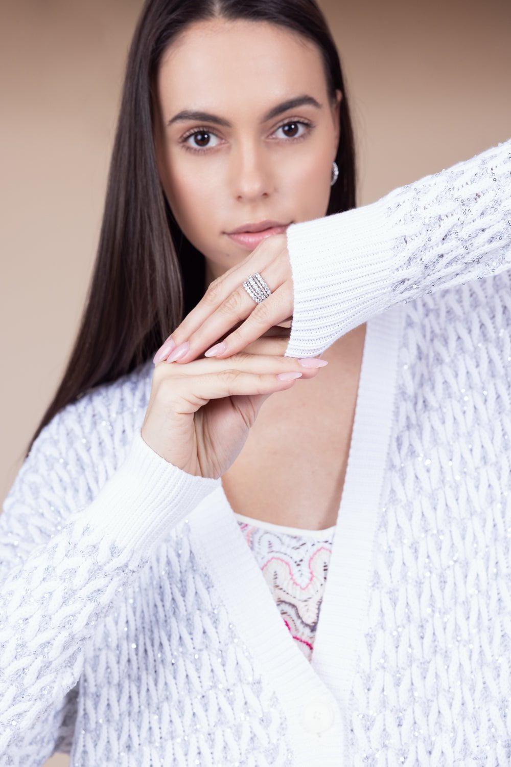 MISSONI-Oversized Cardigan - Silver-