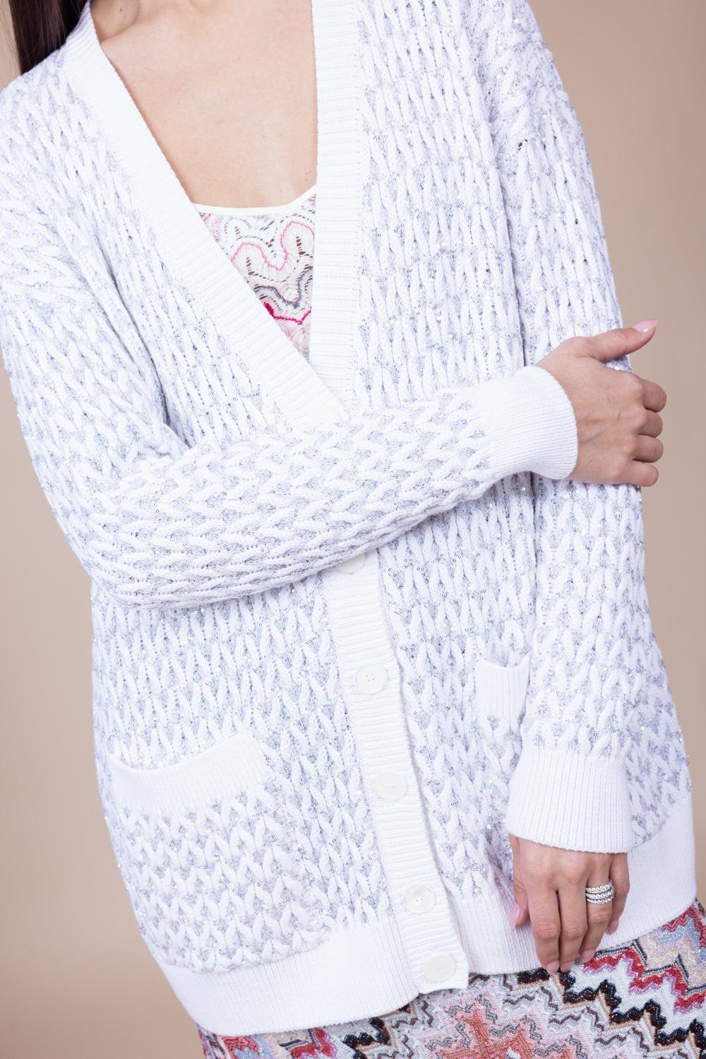 MISSONI-Oversized Cardigan - Silver-