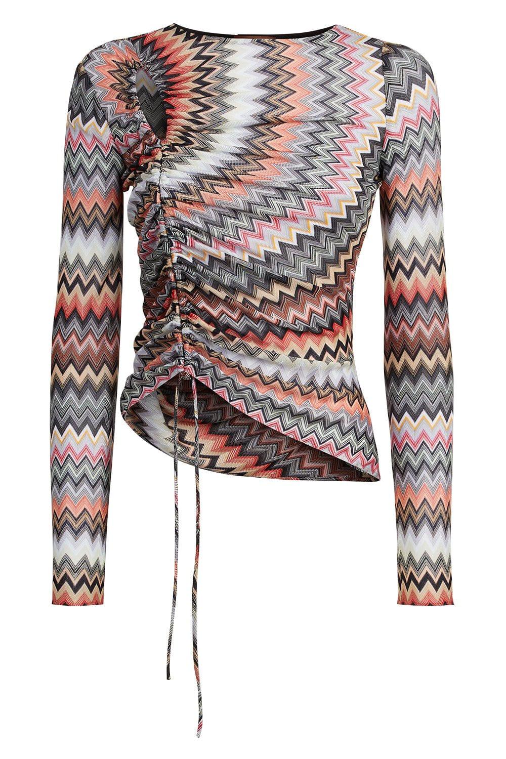 MISSONI-Long Sleeve Ruched Top-