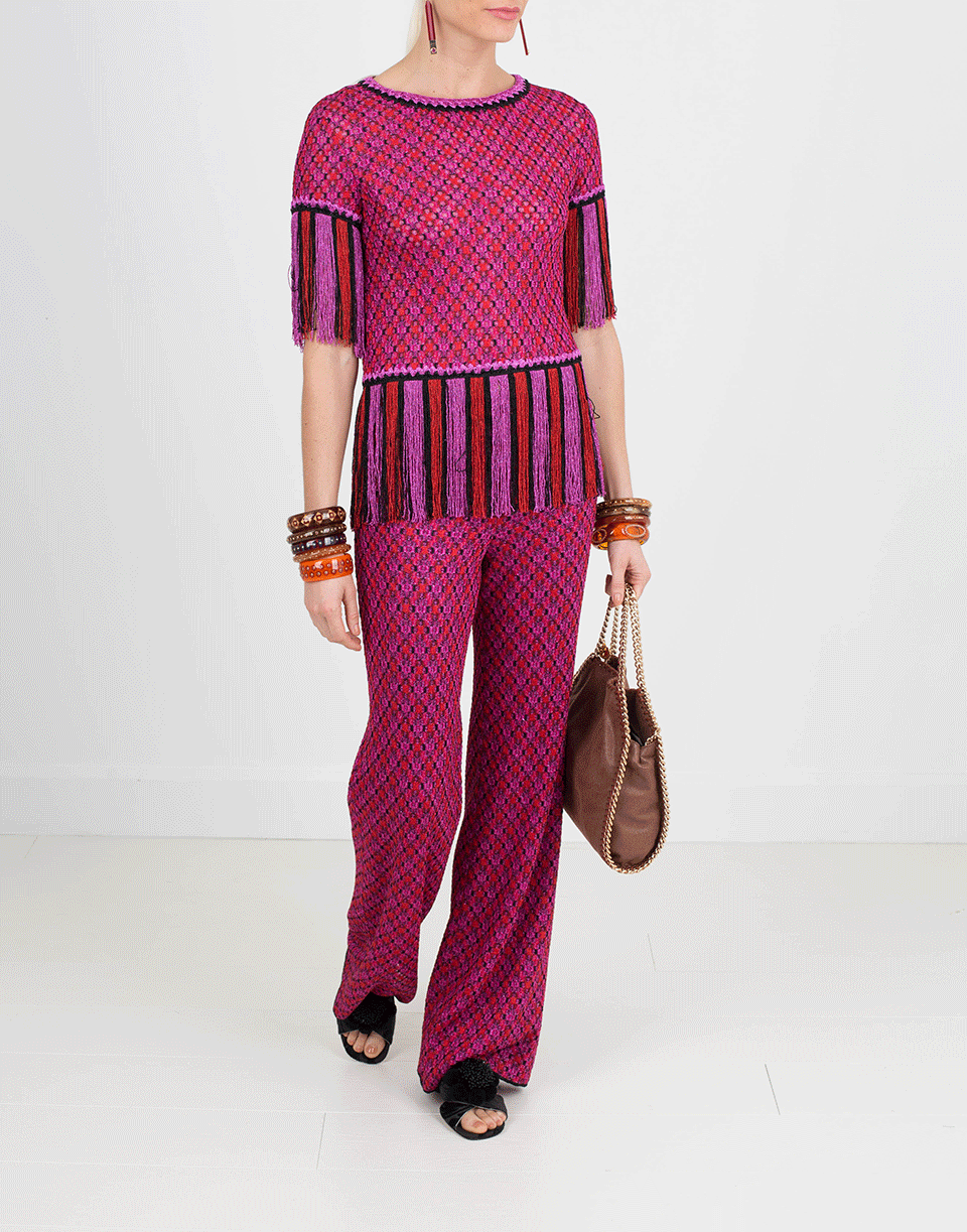 MISSONI-Fringe Trim Top-
