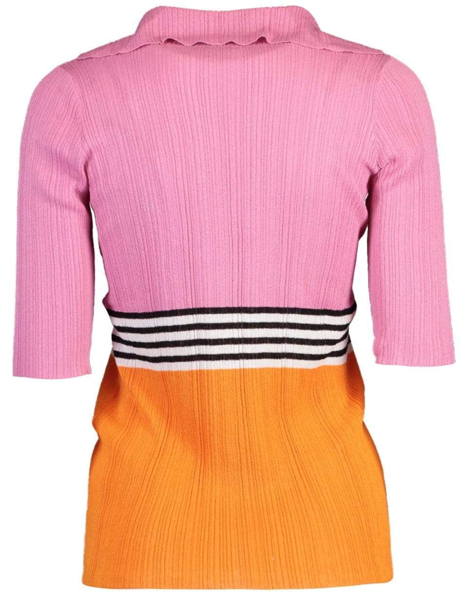 MISSONI-Striped Polo-PNK/ORNG