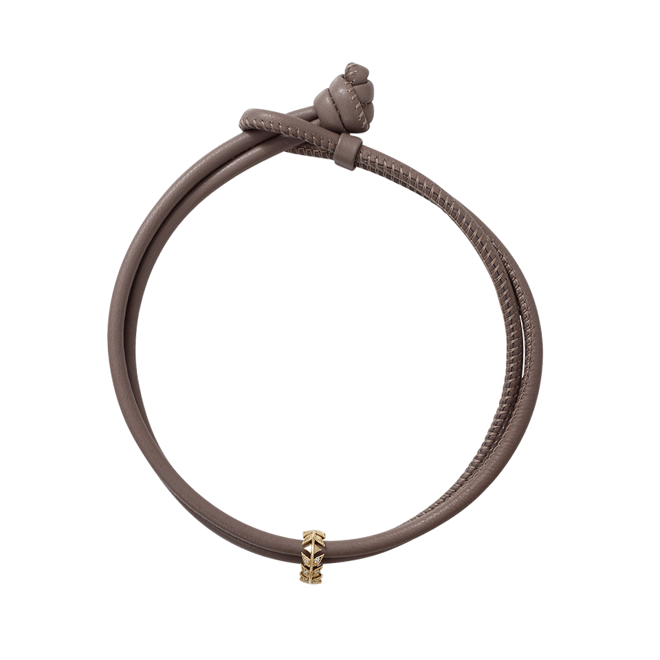 MIZUKI-Diamond Feather Wrap Bracelet/Choker-YELLOW GOLD