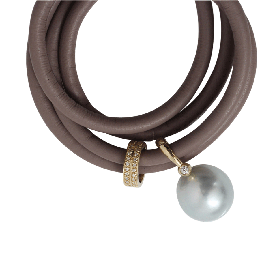 MIZUKI-Pearl And Diamond Slider Wrap Bracelet/Choker-YELLOW GOLD