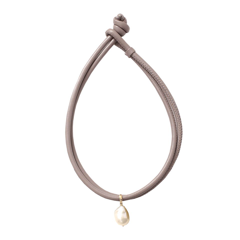 MIZUKI-Pearl Leather Wrap Bracelet/Choker-YELLOW GOLD