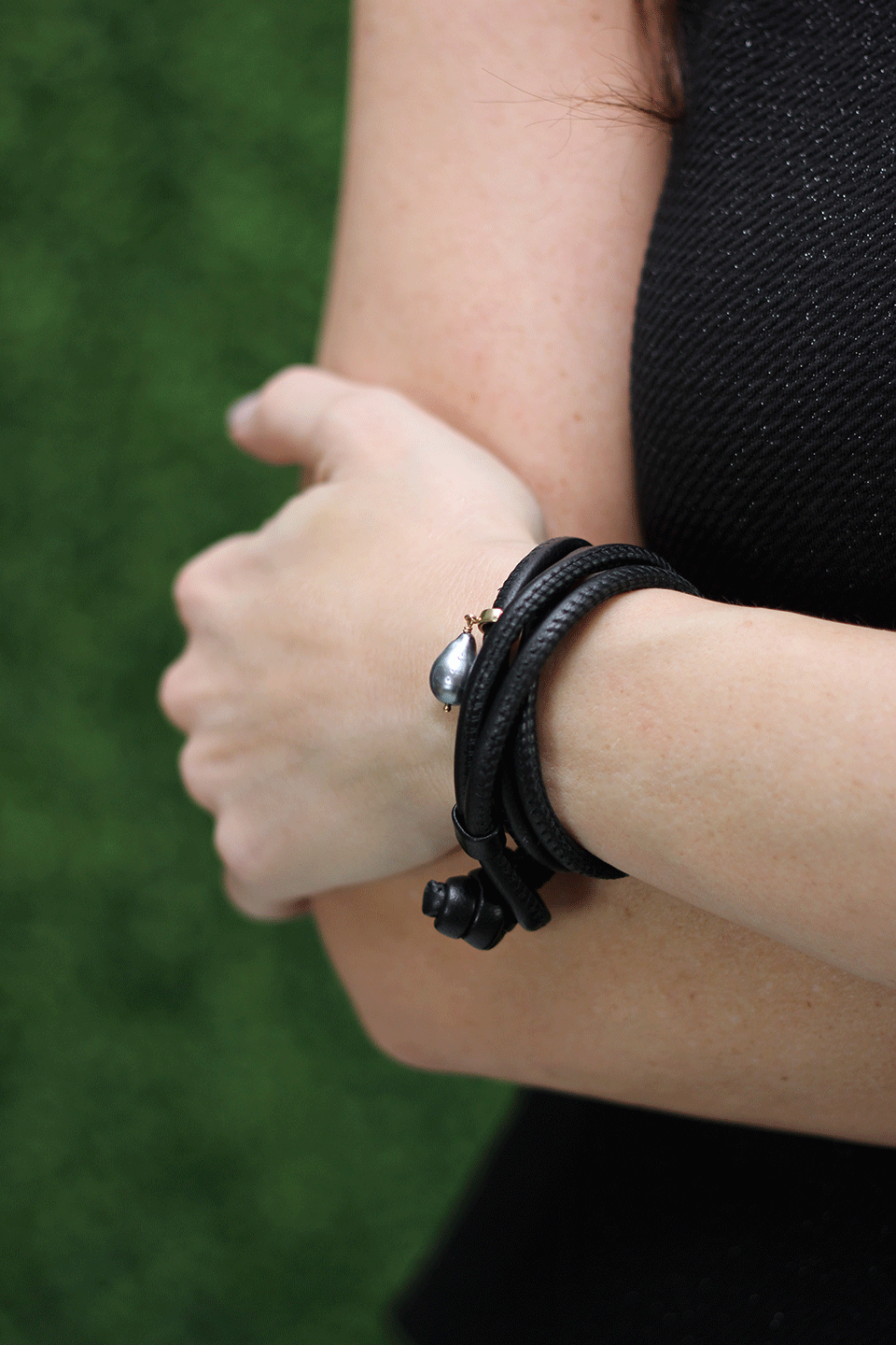 MIZUKI-Tahitian Pearl Wrap Bracelet-YELLOW GOLD