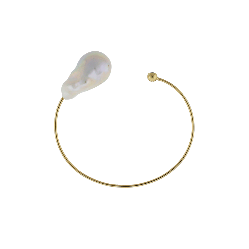 MIZUKI-Baroque Freshwater Pearl Open Cuff-YELLOW GOLD