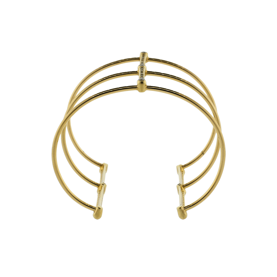 MIZUKI-Diamond Bar Gladiator Cuff-YELLOW GOLD