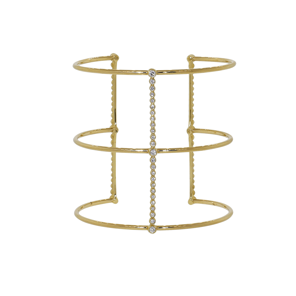 MIZUKI-Diamond Bar Gladiator Cuff-YELLOW GOLD