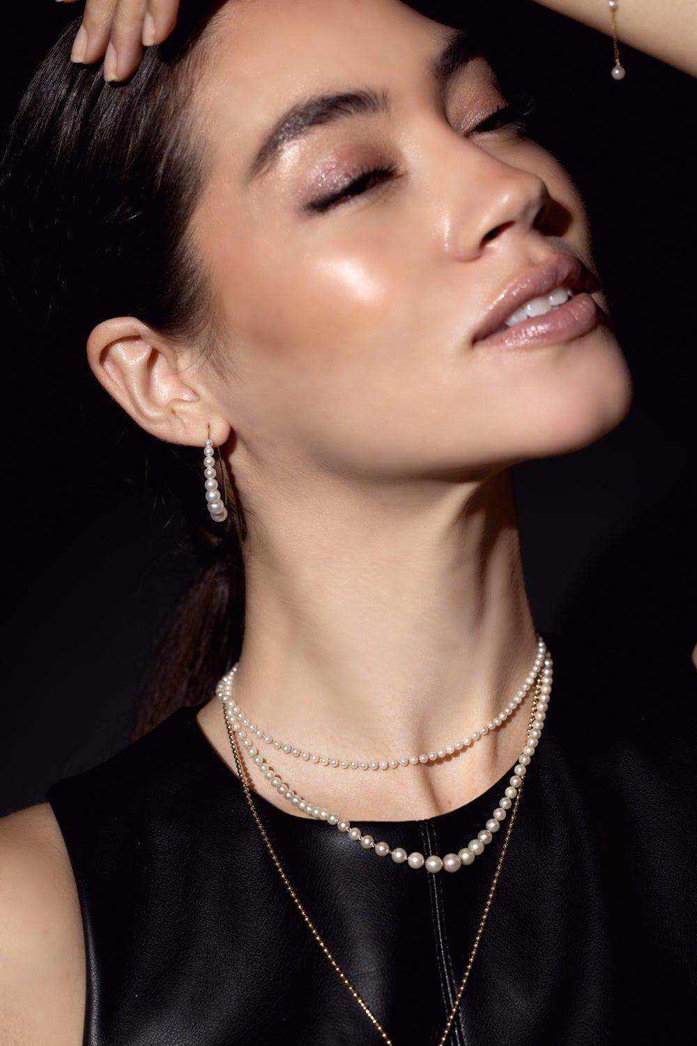 MIZUKI-Diamond Cluster Earrings-YELLOW GOLD