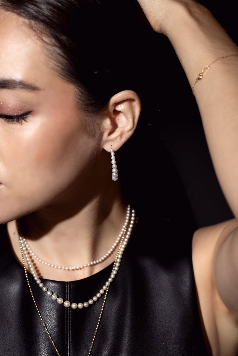 MIZUKI-Diamond Cluster Earrings-YELLOW GOLD