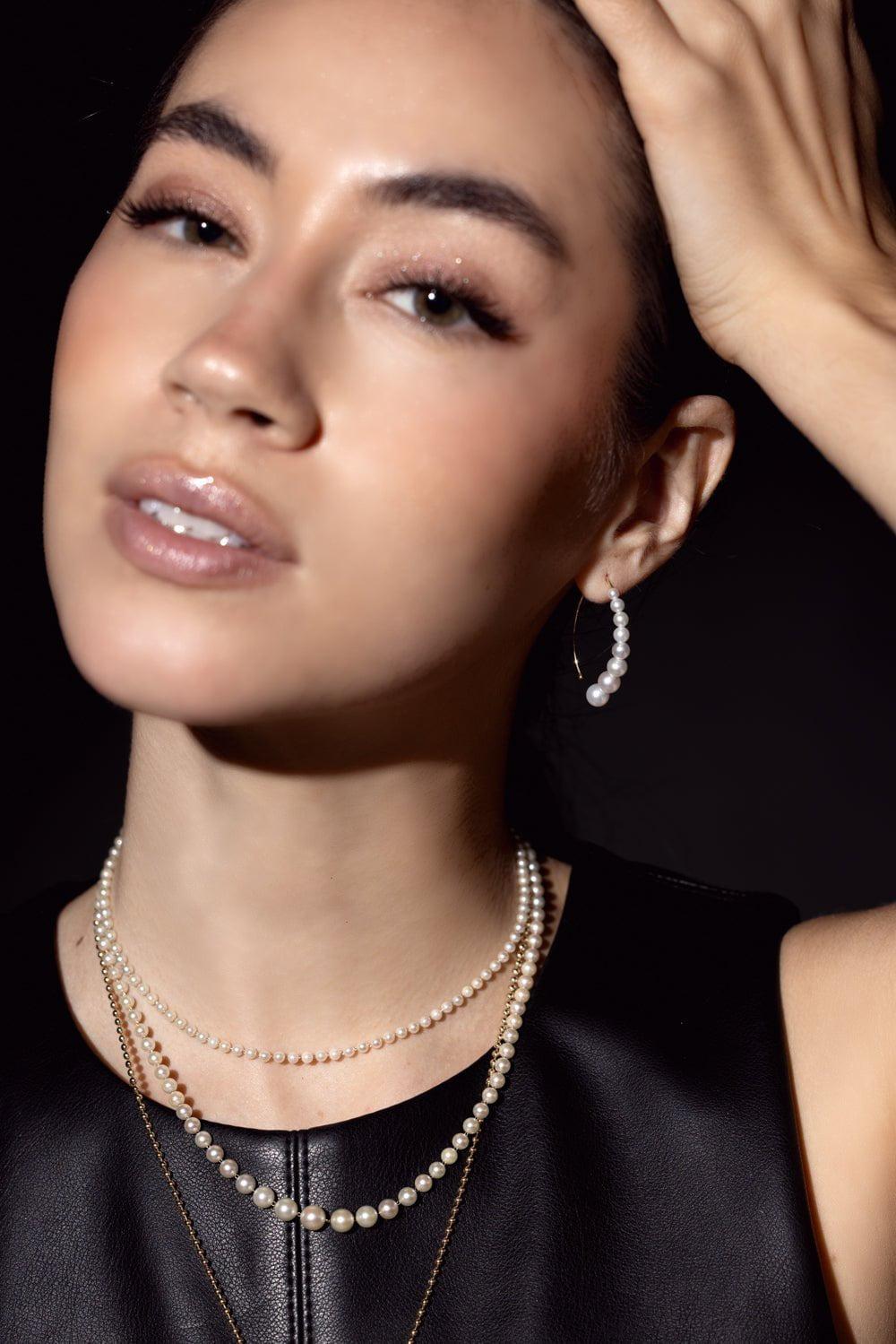 MIZUKI-Diamond Cluster Earrings-YELLOW GOLD