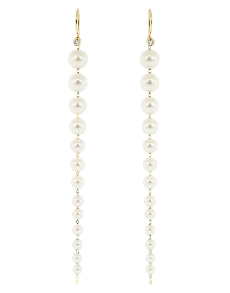 MIZUKI-Graduated Pearl Earrings-YELLOW GOLD