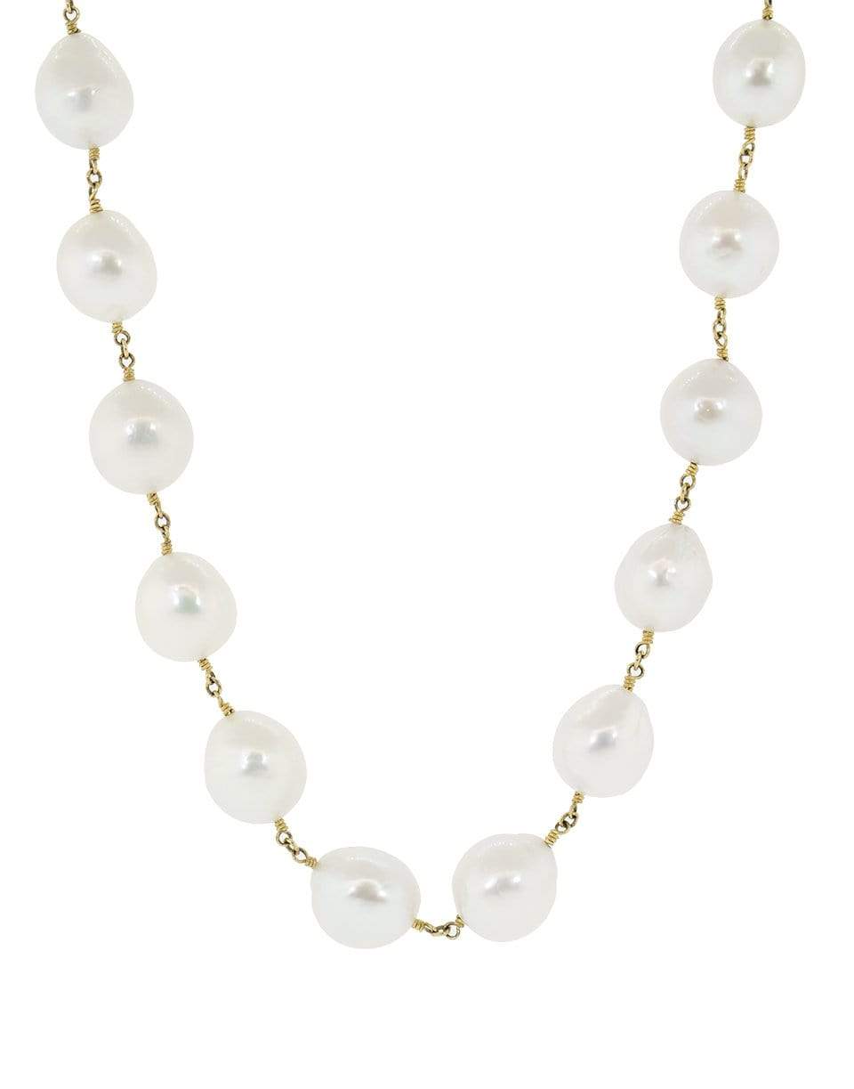 MIZUKI-Pearl Drop Necklace-YELLOW GOLD