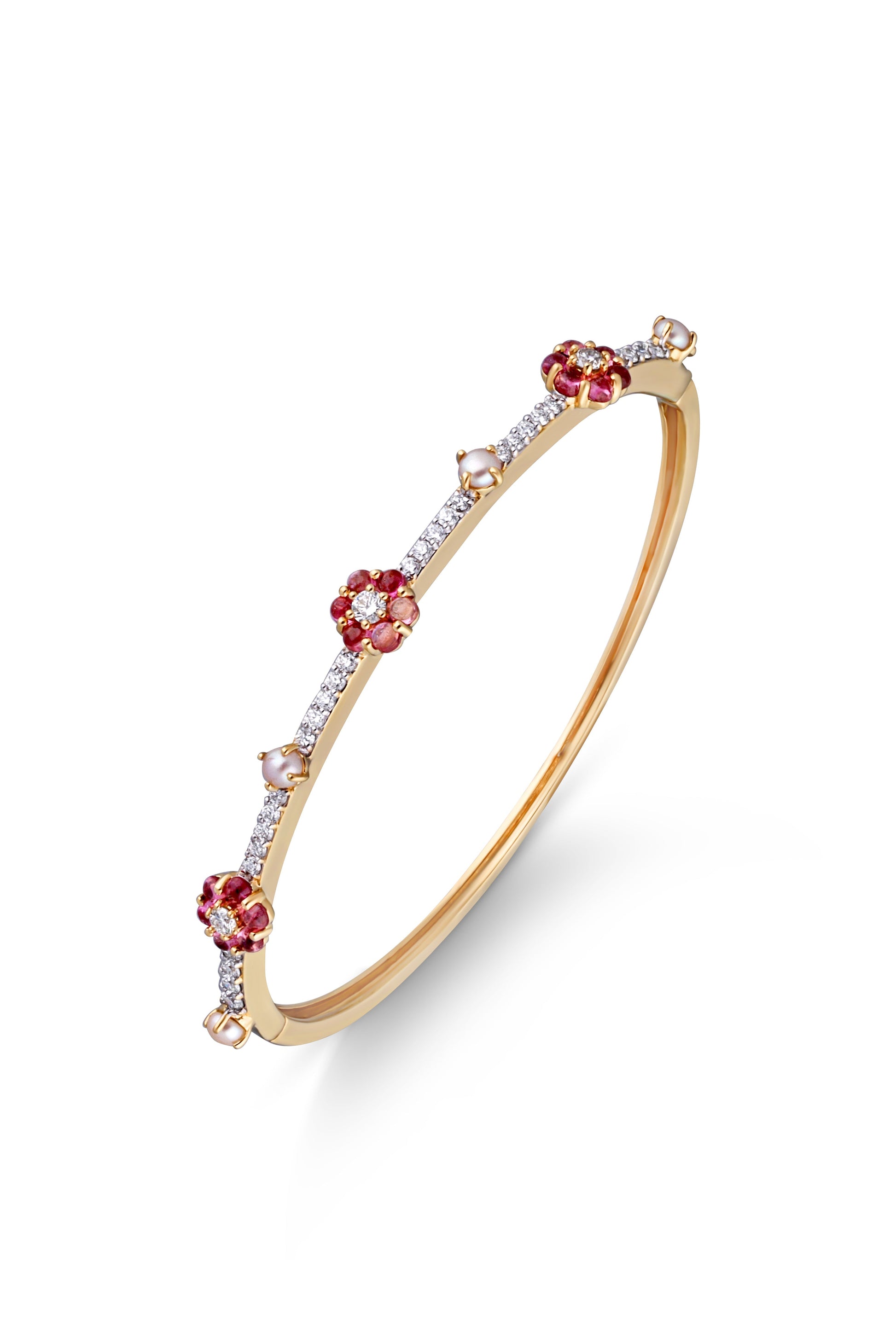 MOKSH-Day Dream Pink Tourmaline Bracelet-YELLOW GOLD