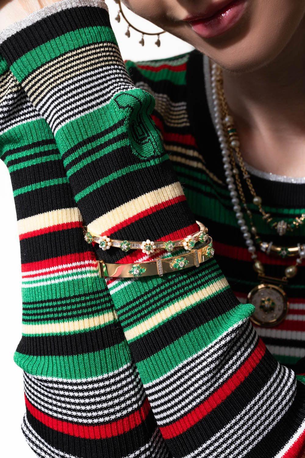 MOKSH-Emerald Kyoto Bracelet-YELLOW GOLD