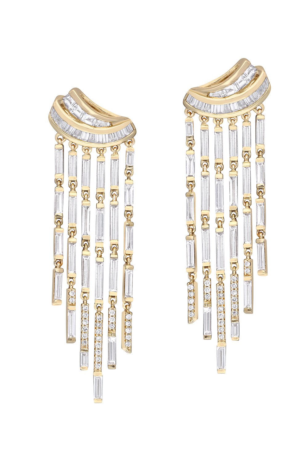 MOKSH-Chandelier Drop Nurr Earrings-YELLOW GOLD