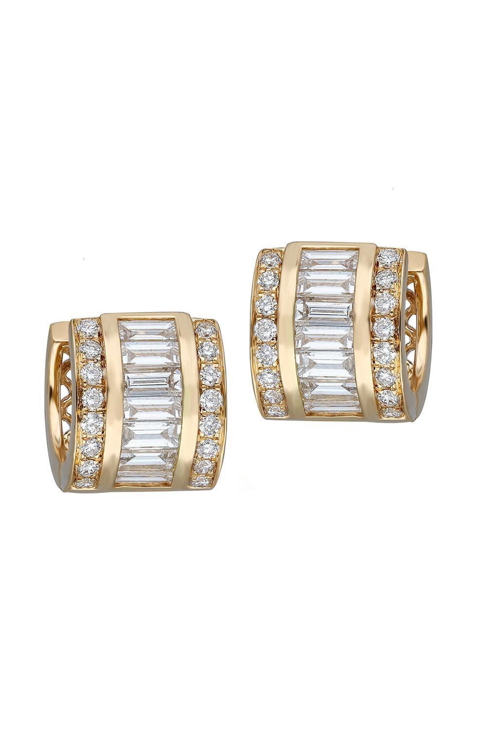Diamond Mini Paro Huggie Earrings-YELLOW GOLD-JEWELRYFINE JEWELEARRING-MOKSH