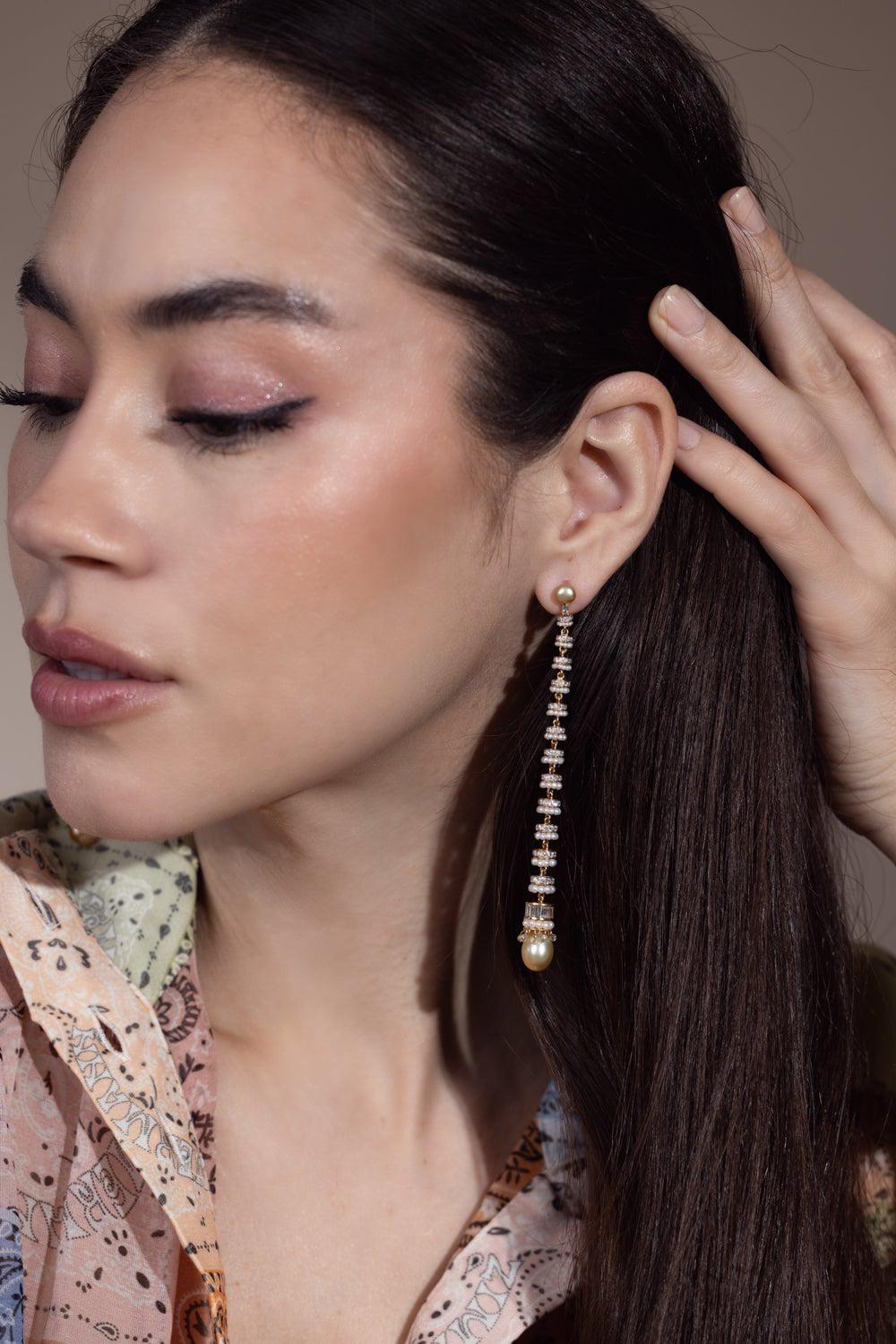 MOKSH-Empress Drop Earrings-YELLOW GOLD