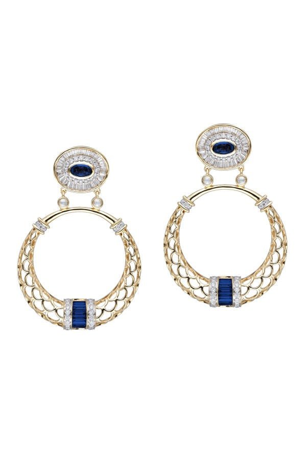 MOKSH-Jodhpur Round Drop Earrings-YELLOW GOLD