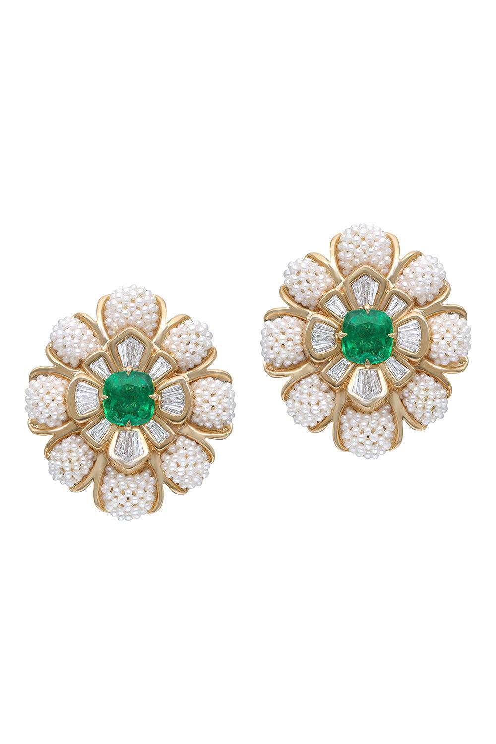 Keshi Pearl Emerald Taantvi Earrings