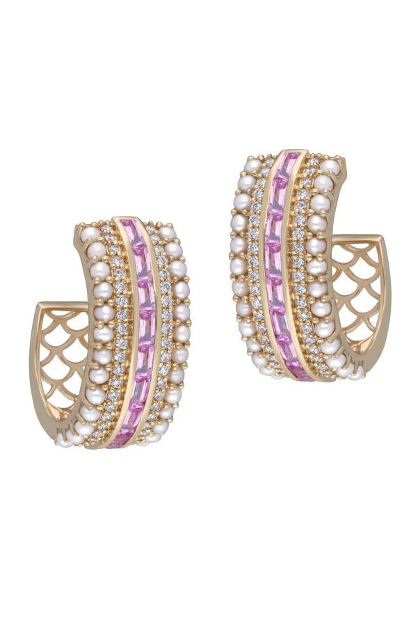 MOKSH-Kyoto Huggie Earrings-YELLOW GOLD
