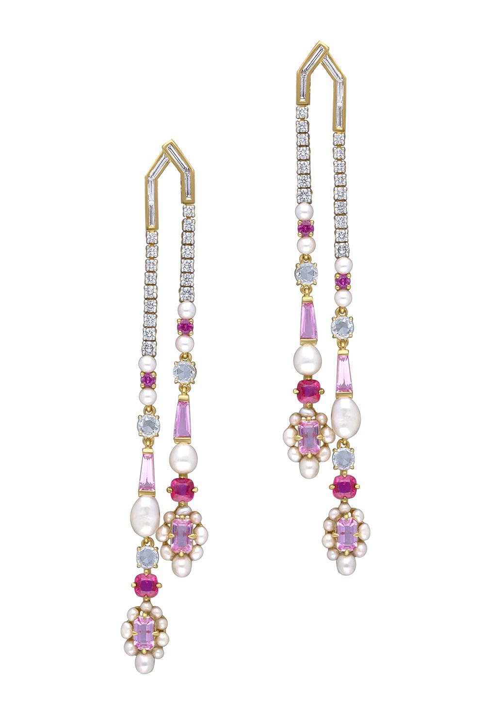 MOKSH-Pink Sapphire Nuur Earrings-YELLOW GOLD