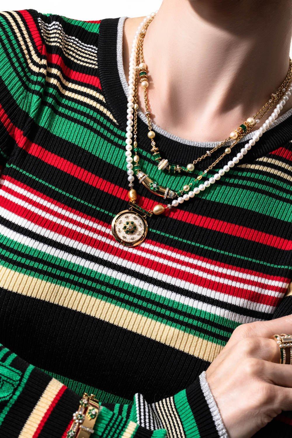 MOKSH-Emerald Kyoto Necklace-YELLOW GOLD