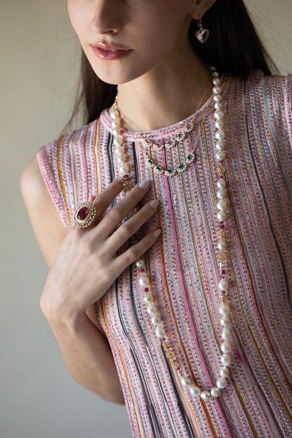 MOKSH-Jodhpur Baroque Pearl Strand Necklace-YELLOW GOLD