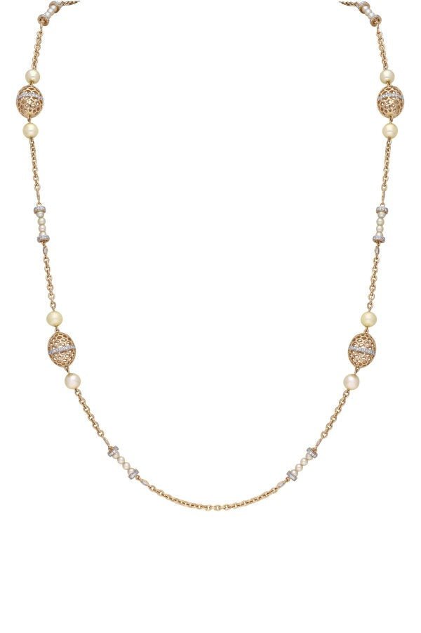 MOKSH-Jodhpur Diamond Flower Necklace-YELLOW GOLD