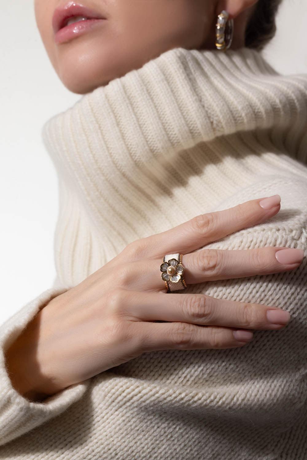 MOKSH-Pearl Taantvi Ring-YELLOW GOLD