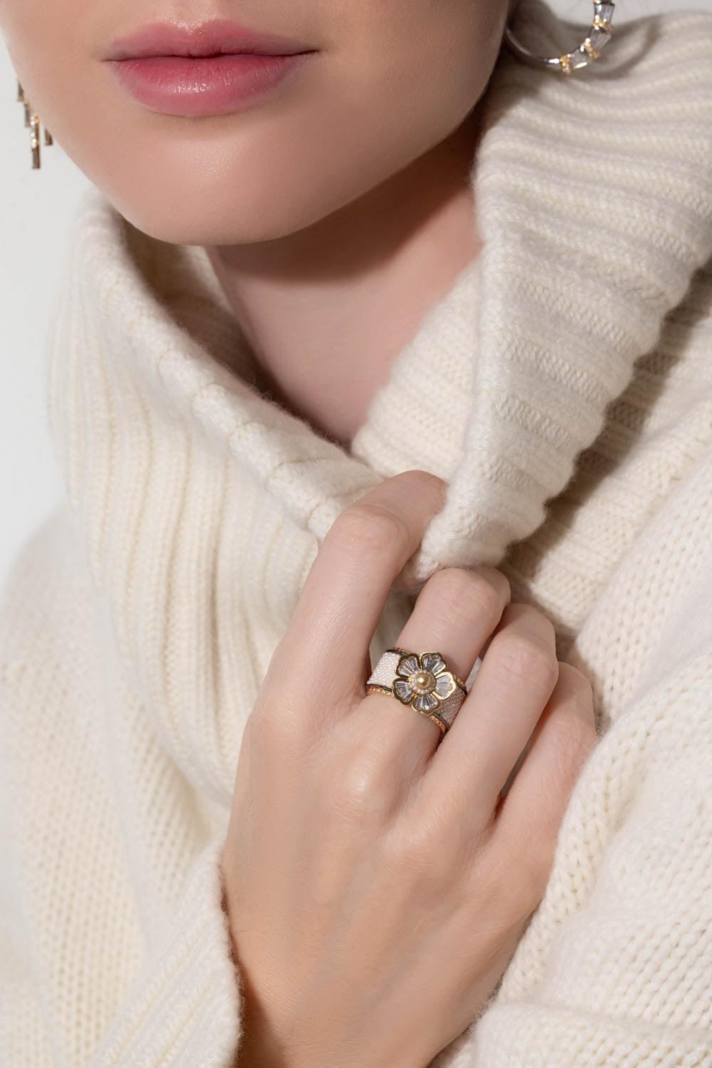 MOKSH-Pearl Taantvi Ring-YELLOW GOLD