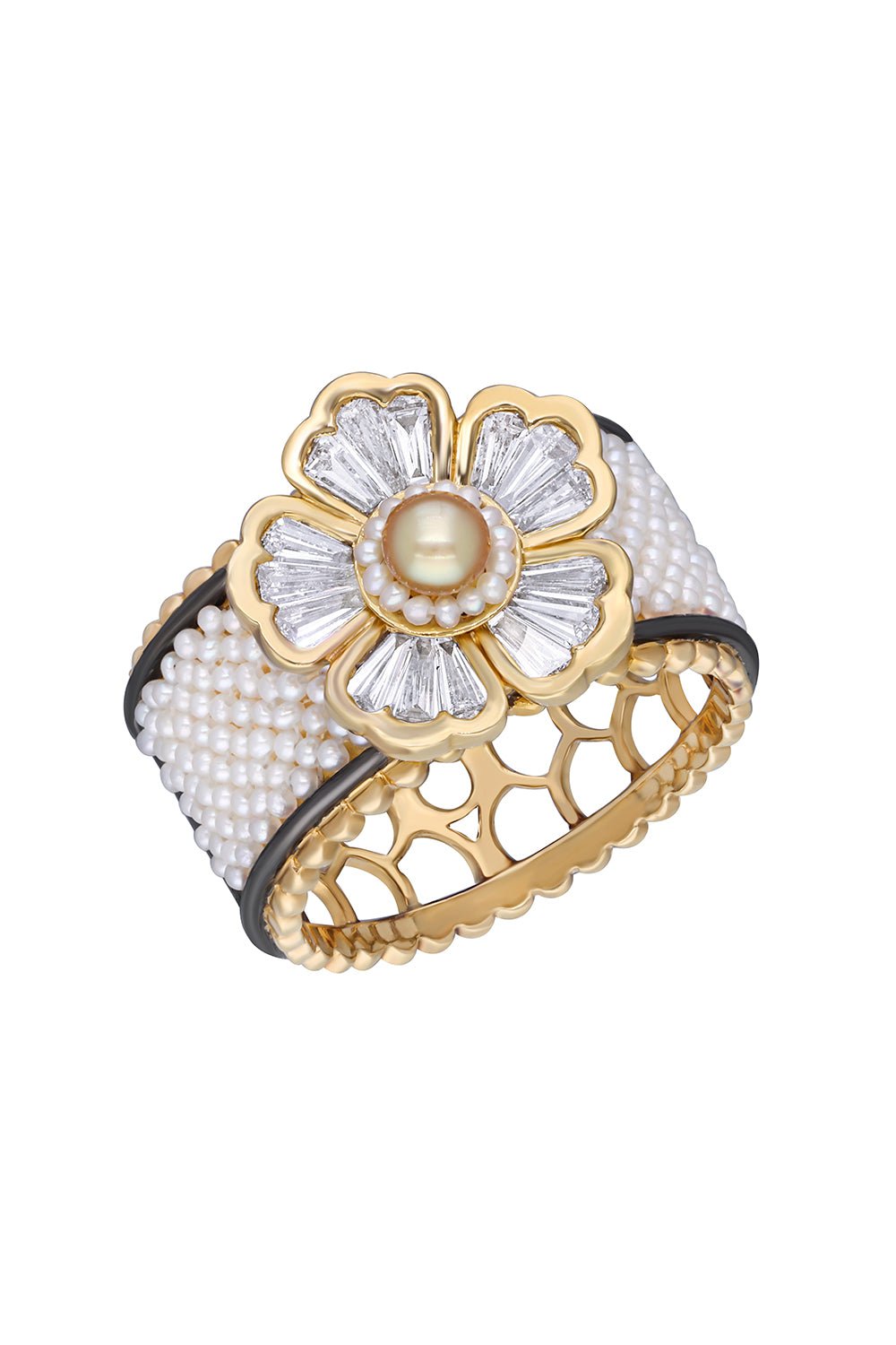 MOKSH-Pearl Taantvi Ring-YELLOW GOLD