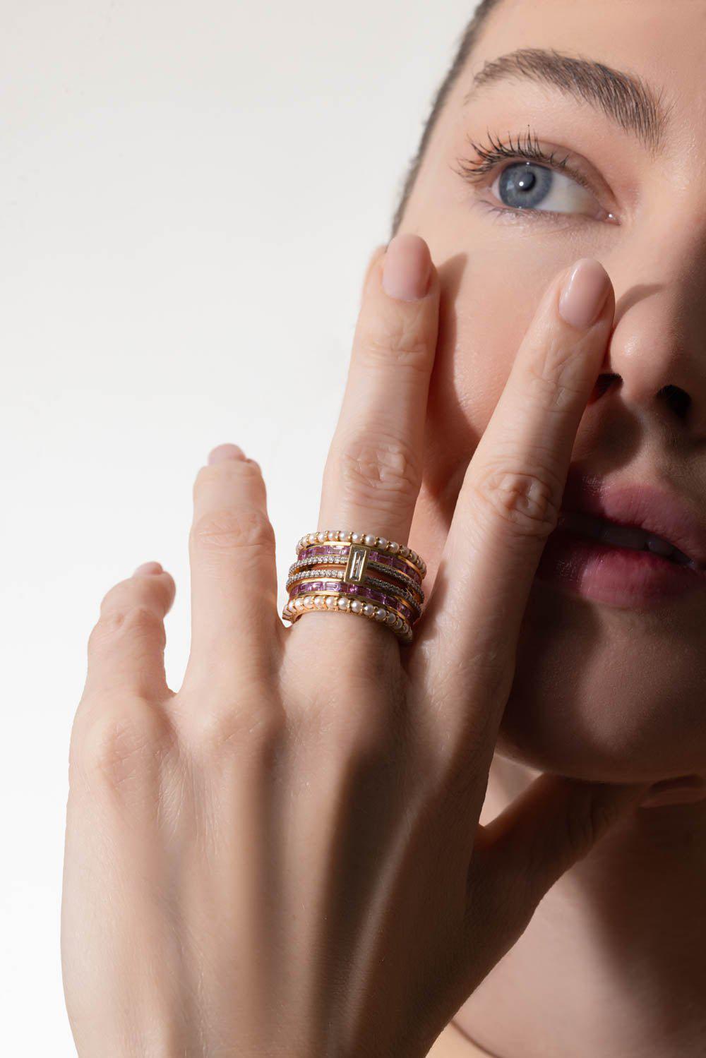 MOKSH-Pink Sapphire Kyoto Ring-YELLOW GOLD